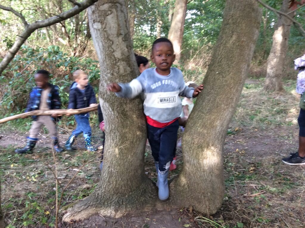 Exploring the Outdoors – so pleased to be back at Forest School!